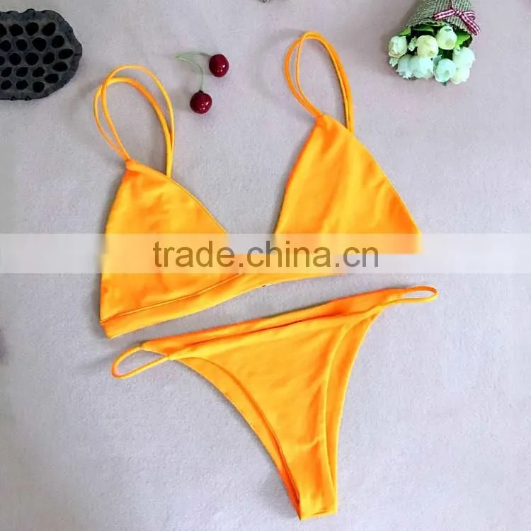 2016 new style 4 pure color fashion sexy girl bikini set