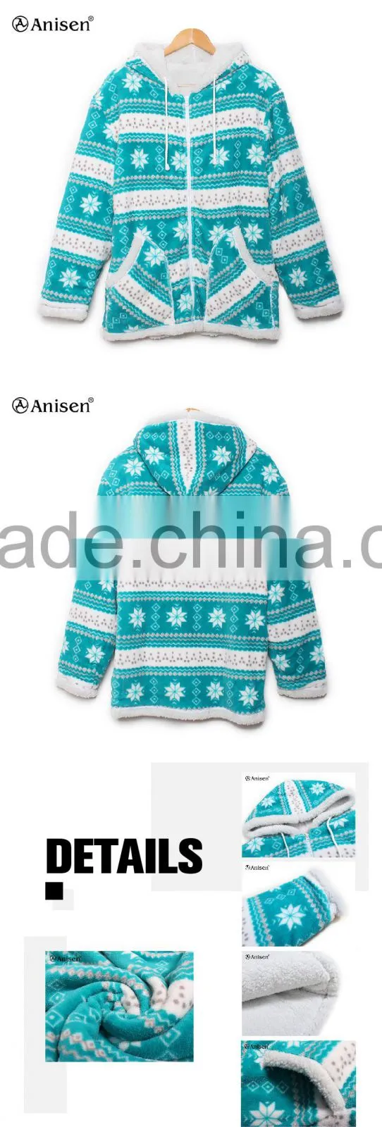 wholesale promotion women fleece printing jacket