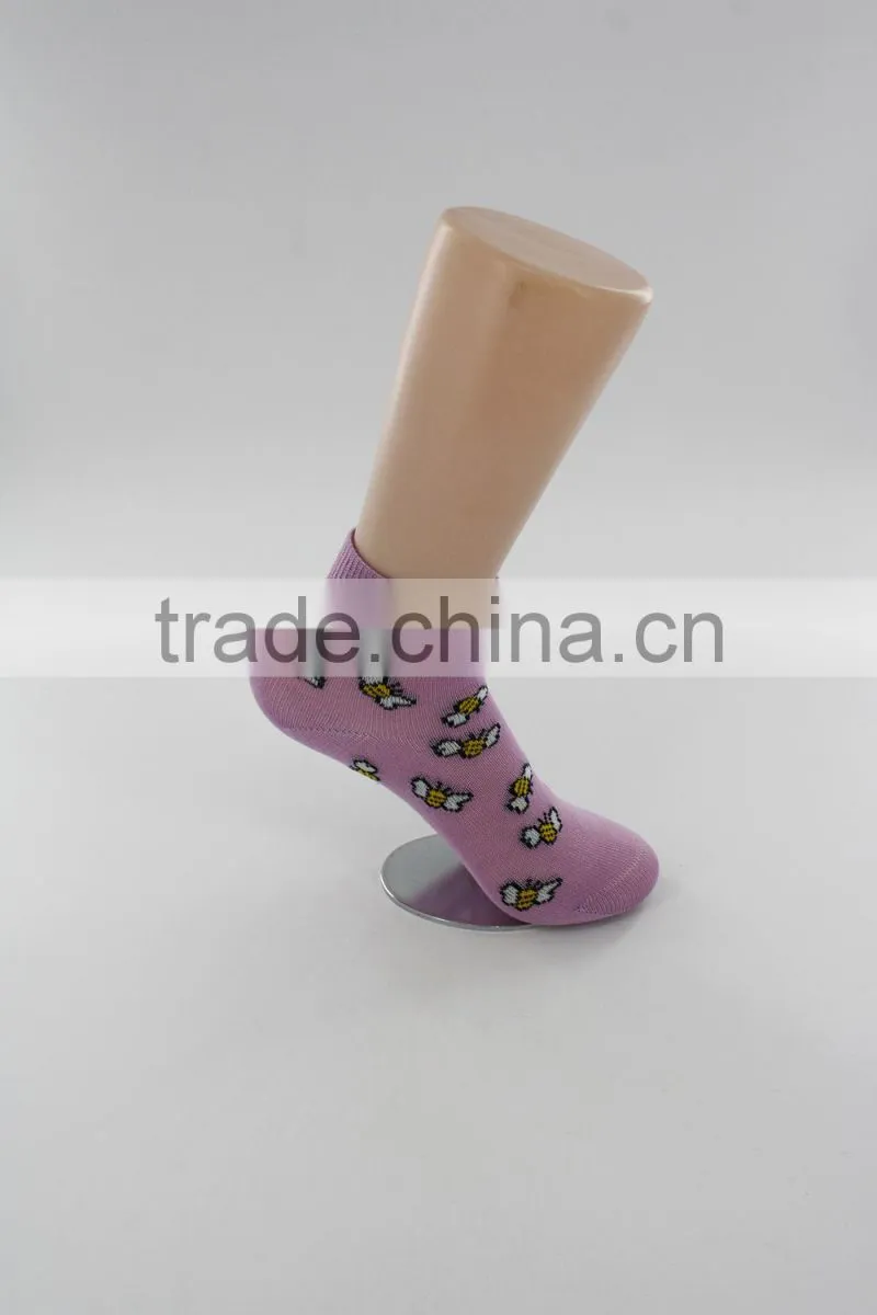 Summer season thin mercerized cotton yarn ankle sneaker socks girl