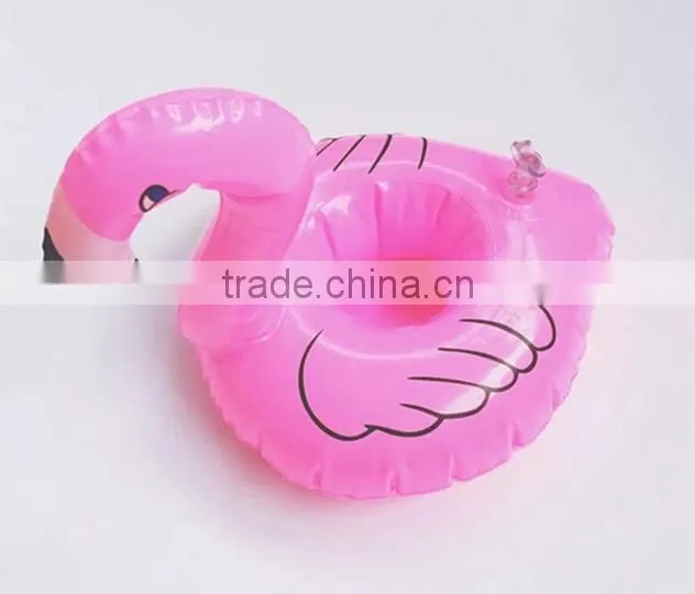 Inflatable Pink Flamingo Coasters Cup Drink Holder Swimming Pool Float