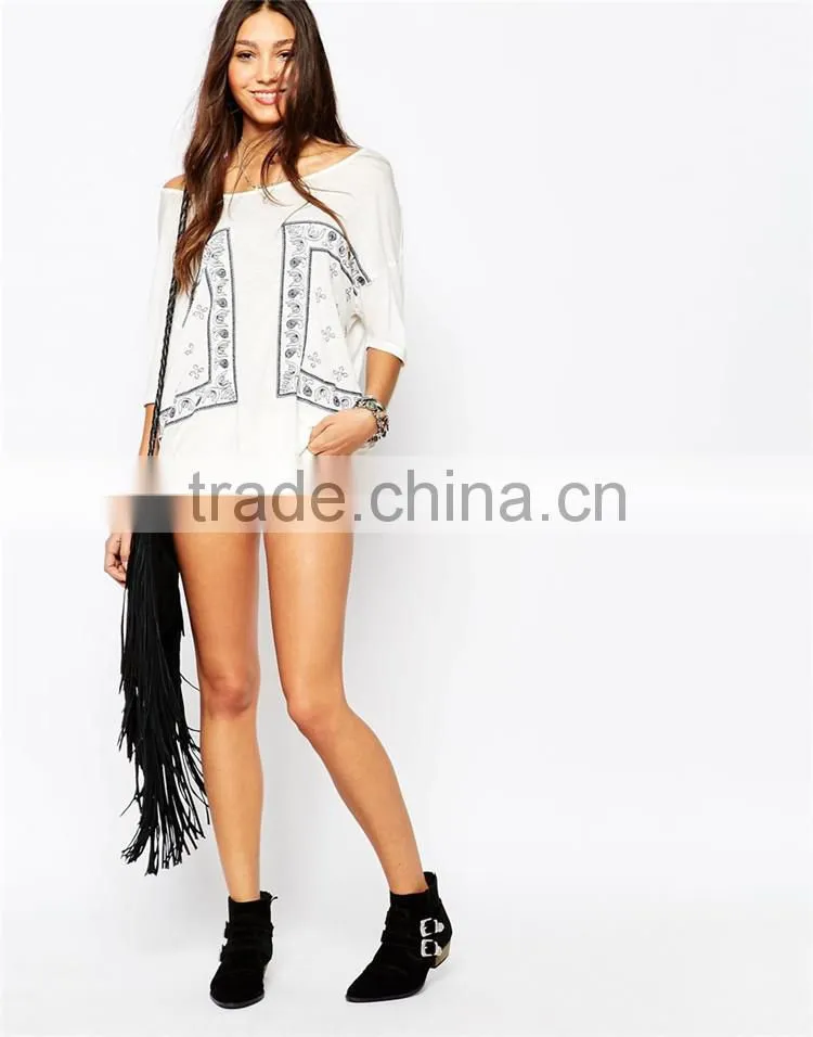 Sexy girls loose neck t shirts new fashion ladies girls t shirt karachi