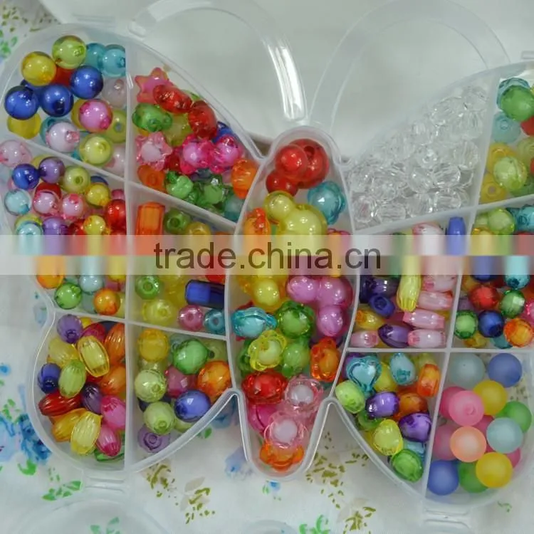 DIY cartoon jewelry beads in transparent box children DIY jewelry accessories little girl toys gift