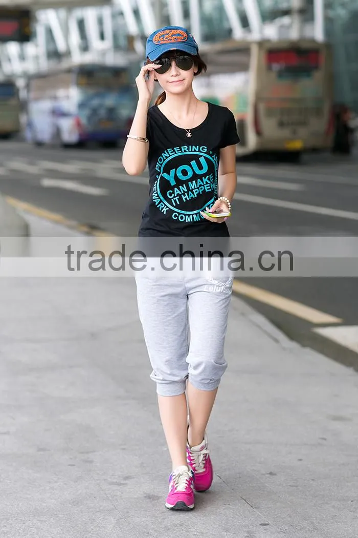 Womens Causal High Quality Summer Short Pants Printed Yoga Pants 2015