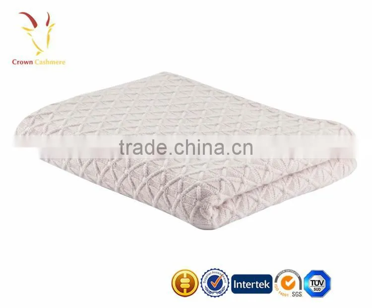 Pure Cable Knitted Cashmere Luxe Baby Blanket