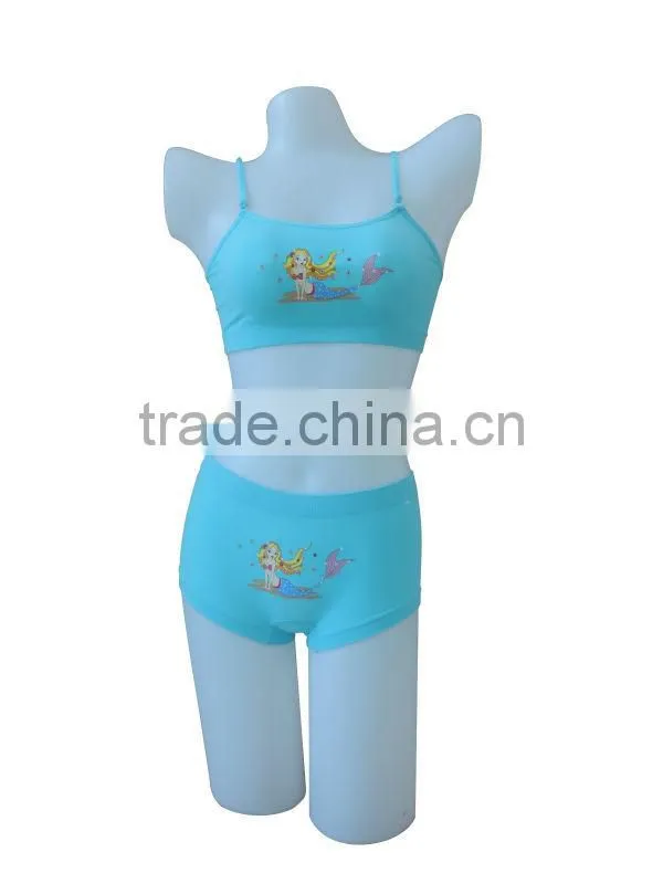 nice quality new style seamless girl's underwear girl's tank top & panty w/print