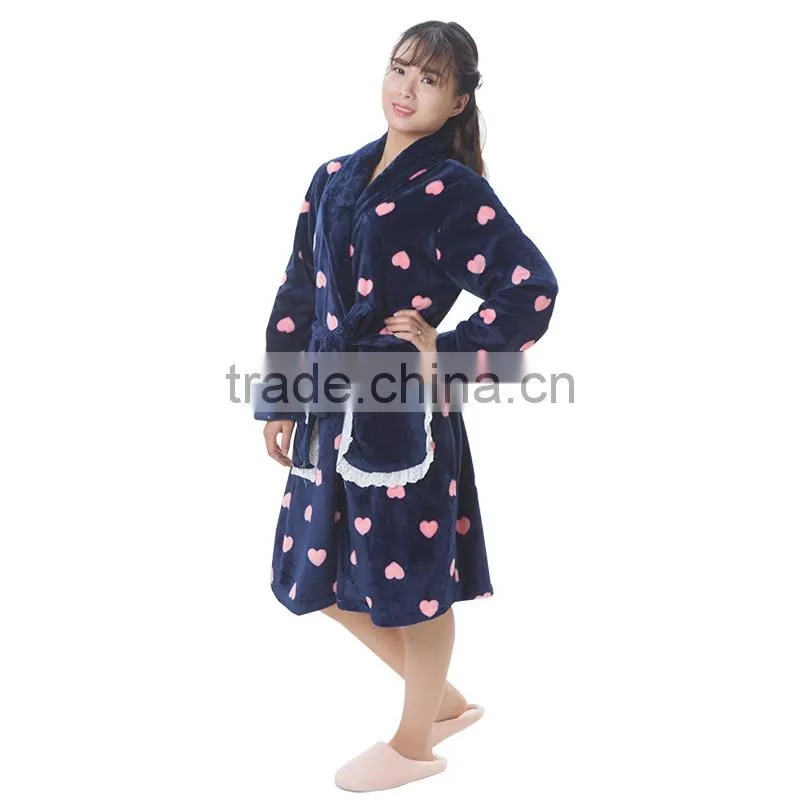Wholesale women sexy bathrobe with pocket