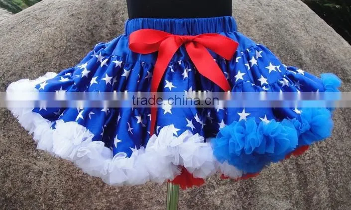 Hot multicolor girl fluffy pettiskirt with bow baby pettiskirt