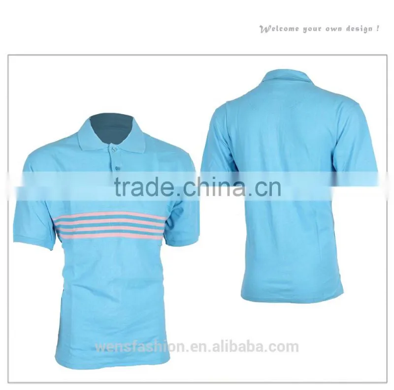 Black with striped pattern latest design golf polo shirt for men