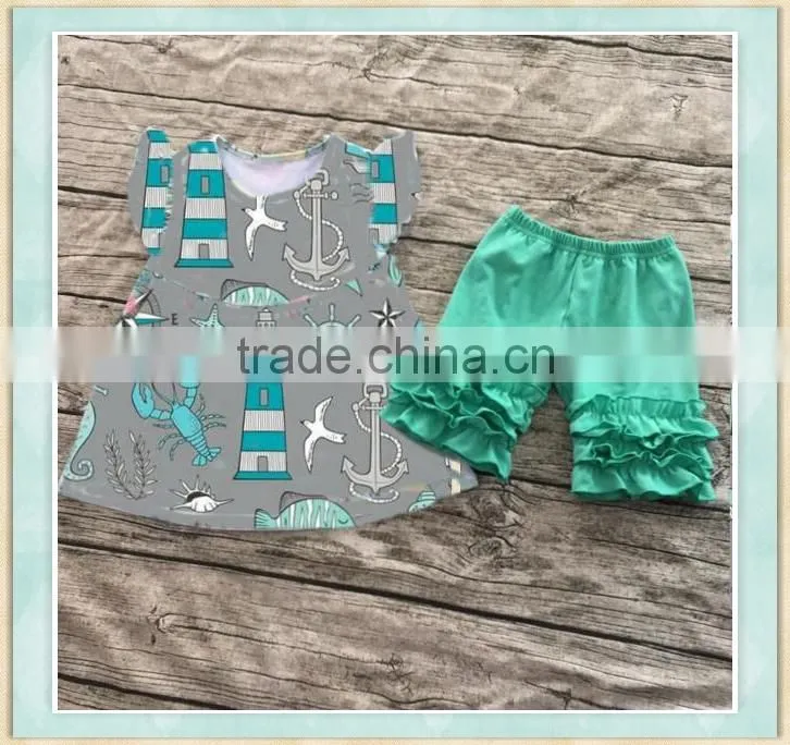 2017 Thailand clothes wholesale American kids clothes children girls halloween boutique outfit