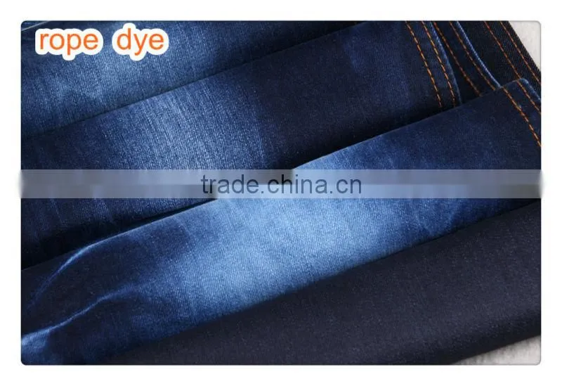 wholesale 100% rope dye cotton jersey knitted denim fabric