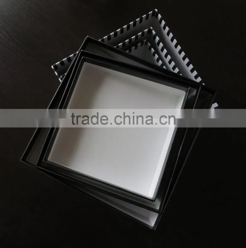 Gift Box Set - Gift Box Stripe Square Lime Set of 3 Black