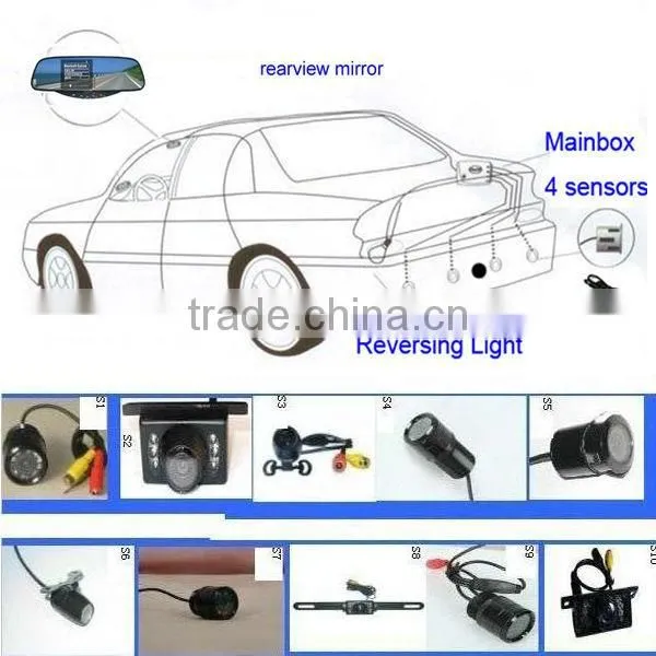 High Quality Rear View Parking Mirror Wireless Car Parking System