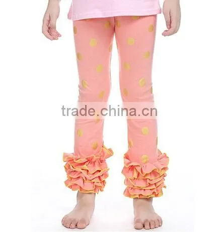 Whoelsale Stripe Cotton Autumn Girl Outfits Ruffle Leggings