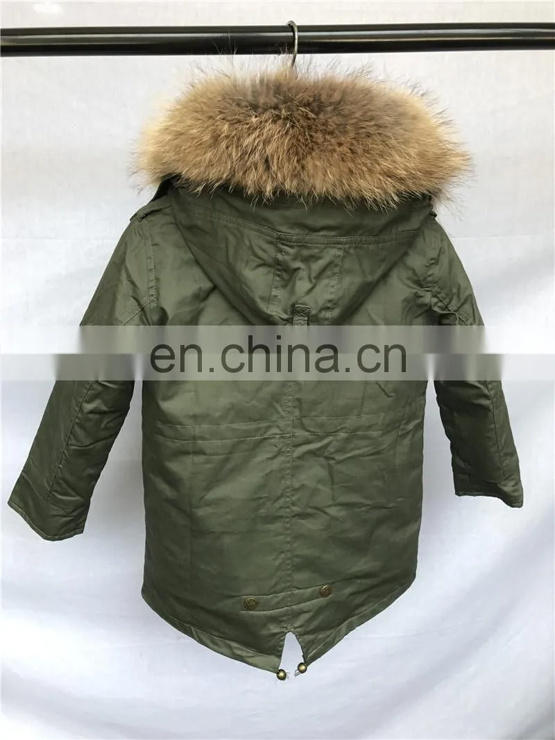 Hot Selling Kids Winter Fur Jackets with Fox Fur Lining and Collar