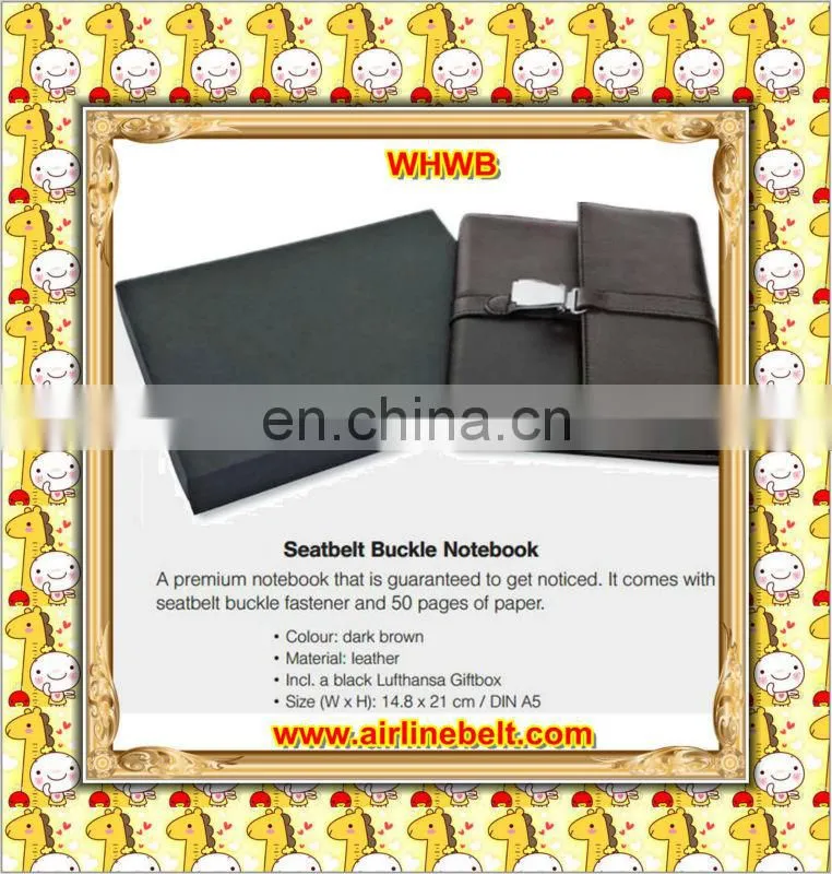 Premium aircraft seatbelt buckle blocks notebook