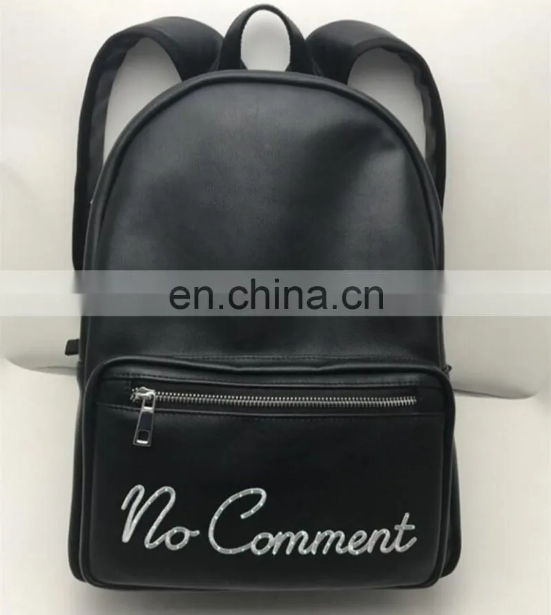 Cheap PU leather waterproof led light backpack with power bank