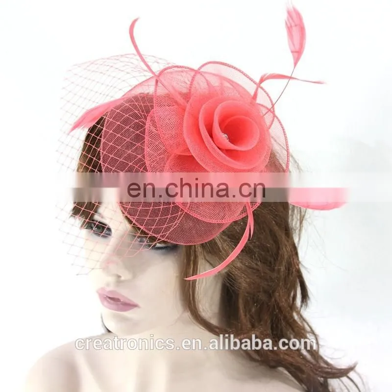 New Coming Fashion Feather Headwear Hat Lady Wedding Accessories Handmade Tea Party Hair Fascinators
