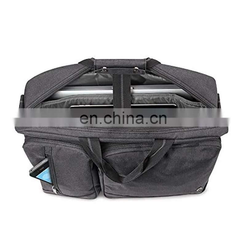 Grey 15.6" Laptop Hybrid Briefcase Backpack