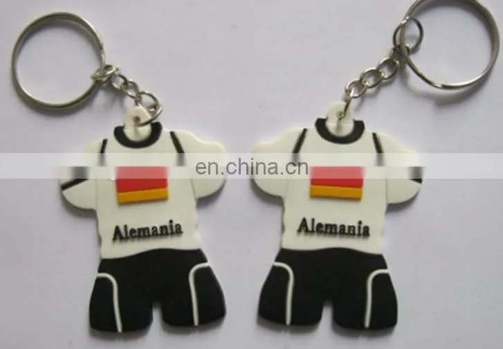 custom 2D soft PVC soccer team keychain