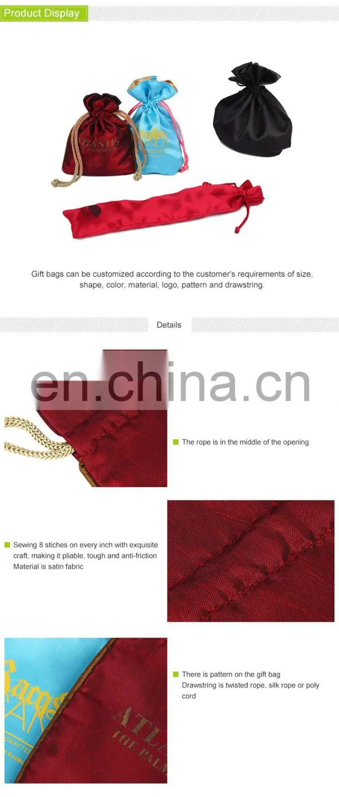 Packaging goods satin lingerie bag