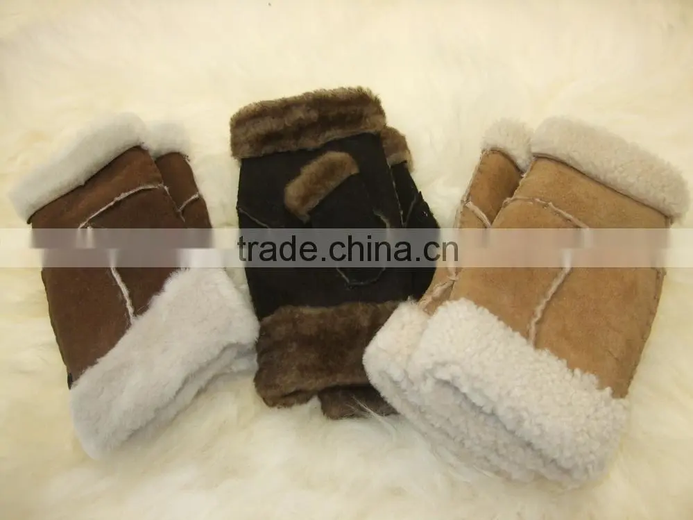 genuine sheepskin fingerless gloves for sale