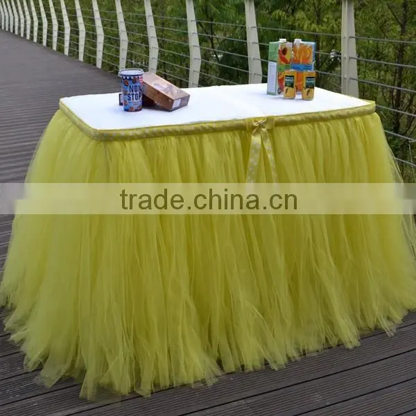 Beautiful Tutu Tulle Table Skirt Cover Yellow SD103