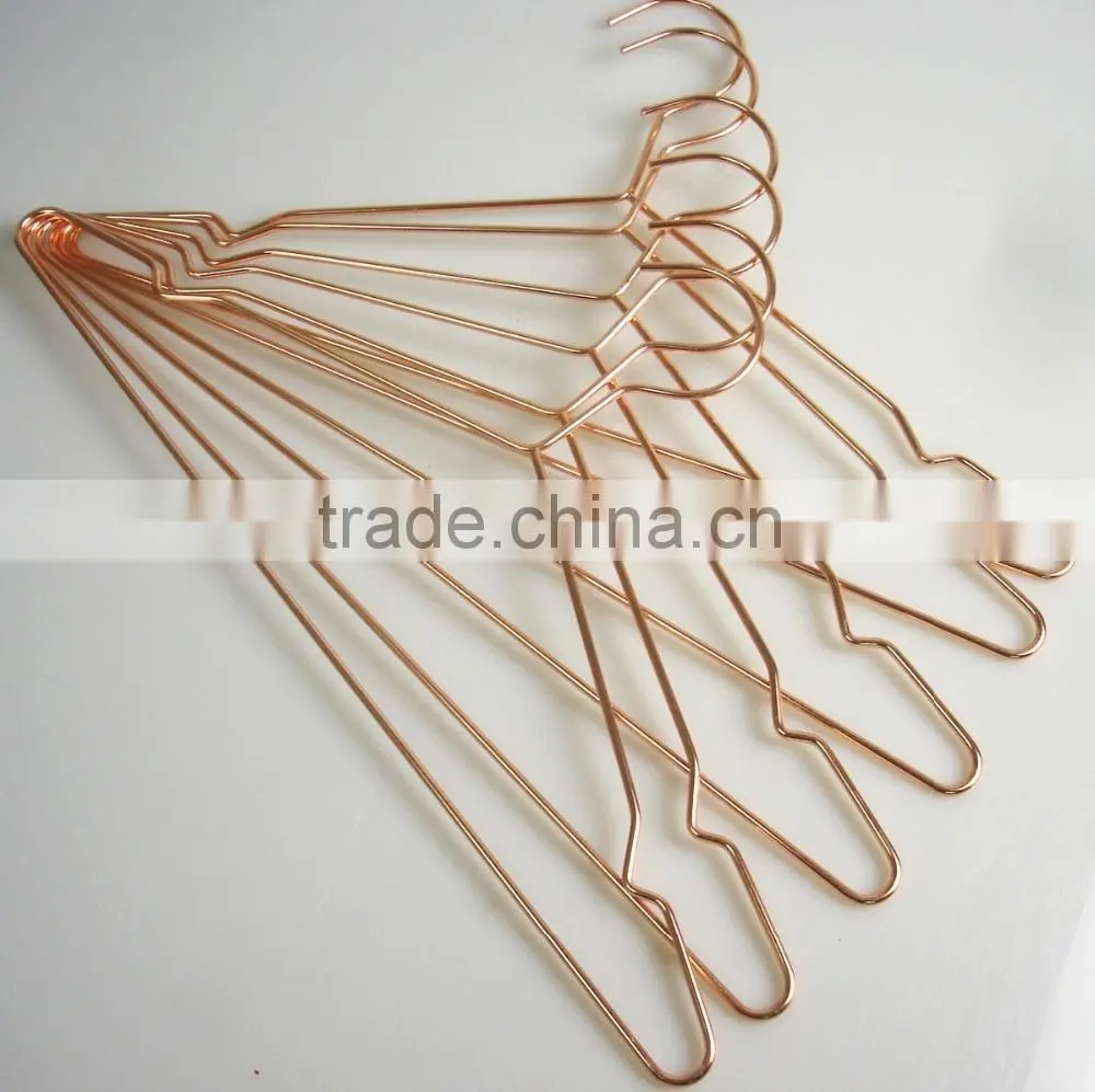 rose gold copper double metal coat hanger for boutique display