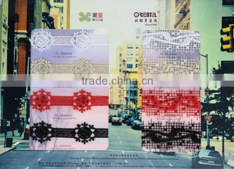 Various colors embroidery lace trimming for women