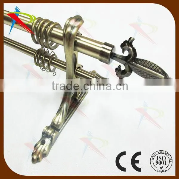 decorative plated bronze iron curtain pole