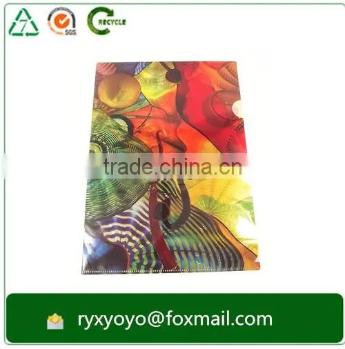 Carton printed a4 size L shape plastic file folder for promotion gift
