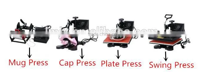 Cheap Advanced 4 in 1 New Design Combo Heat Press/Transfer Machine For T Shirt/Mug/Plate/Cap/Cell Phone/Iphone Case Printer