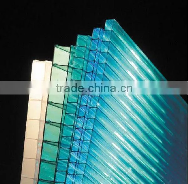 Export quality 10years' guarantee Polycarbonate twin wall hollow hollow sheet
