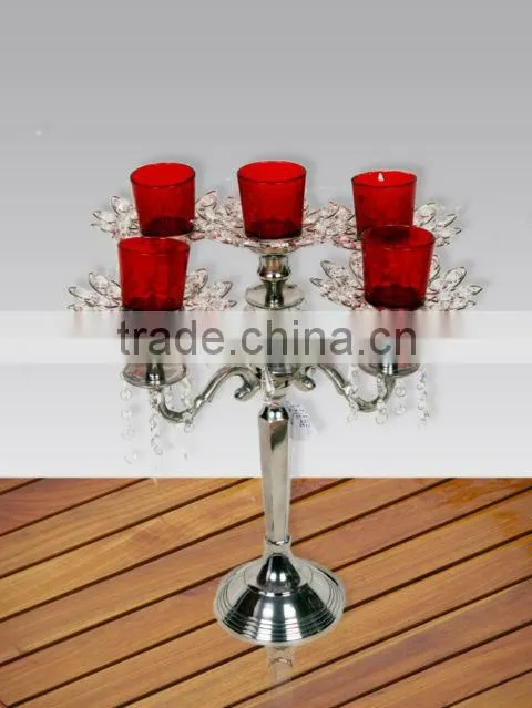 Cast Aluminium Crystal Candelabra, Candle stand, Candle holder, Candle light, Pillar Holder