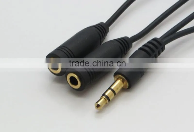 2 Male to Female Y Splitter Cable Extension Audio Cable With Volume Control