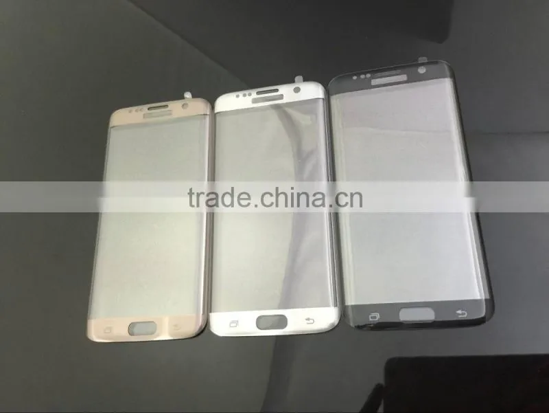 0.33mm 3D full size Brushed electroplating tempered glass screen protector film for Samsng S7 Edge