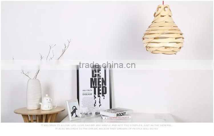 LED pendant light JK-8005B-30 Newest wood color handmade pendant light for children room decoration