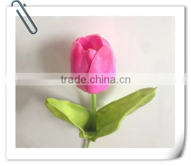 Long stem and low price pink artificial tulip wholesale