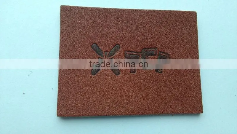factory custom embossed leather patch for jeans