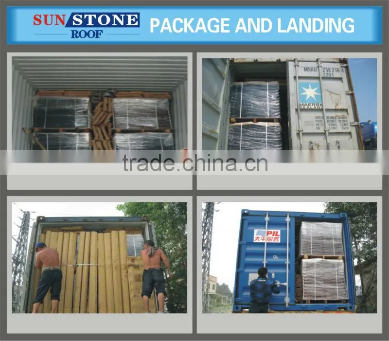 Antique chinese magnesium oxide stone-coated metal roof tile