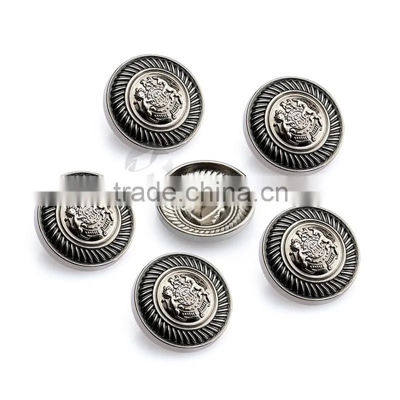 Free Sample Custom Made Logo Gun Metal Black Color Metal Sewing Buttons