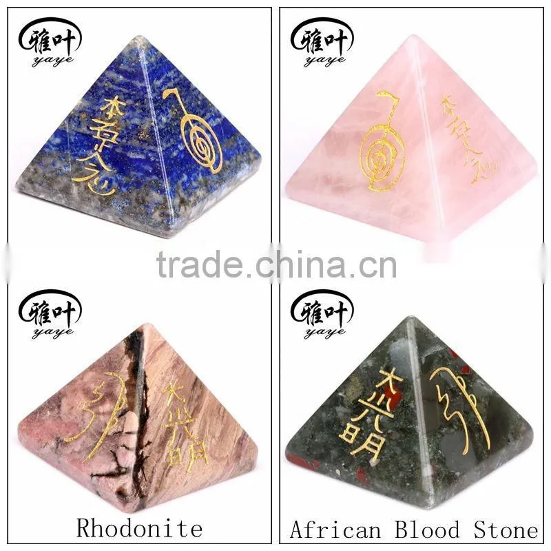 Wholesale fengshui crystal pyramid reiki chakra healing rose quartz pyramids