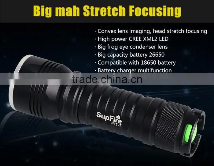 1100lumens New Design Rechargeable LED Torchlight F11-T 10W Flashlight with Focusing Zoom