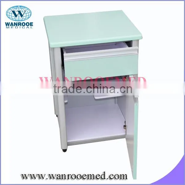 BC010E with Over bed Table Wooden bedside locker