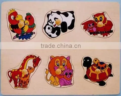 2016 Hot selling educational wooden toys animal peg puzzle