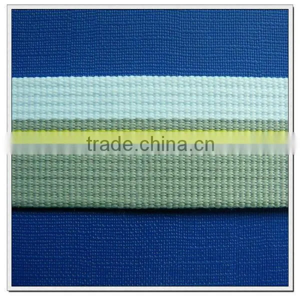 25mm wide striped polyester webbing strap for handbags,high strength polyester webbing