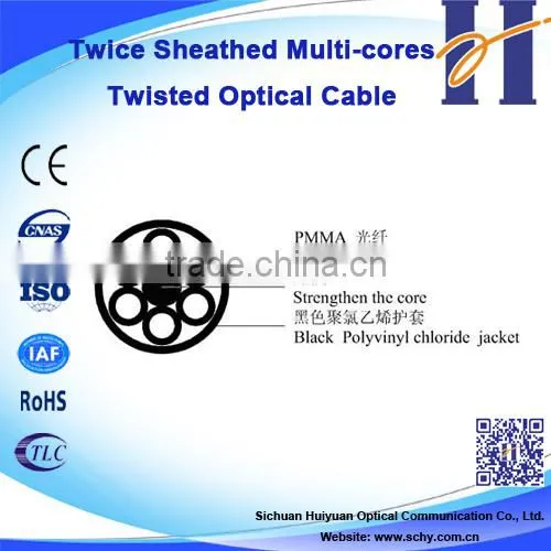 Twice Sheathed Multi-cores Twisted Fiber Optical Cable