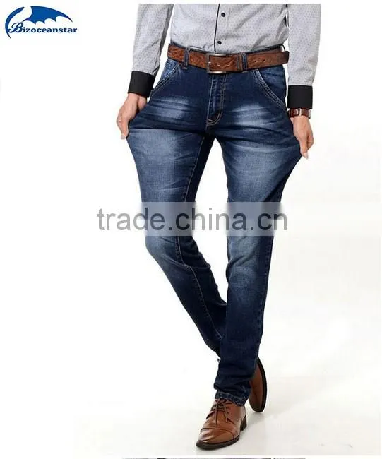 Fashion Straight Slim Jeans Classic Denim Trousers Fall Winter Elastic Long Pants Quality Trousers