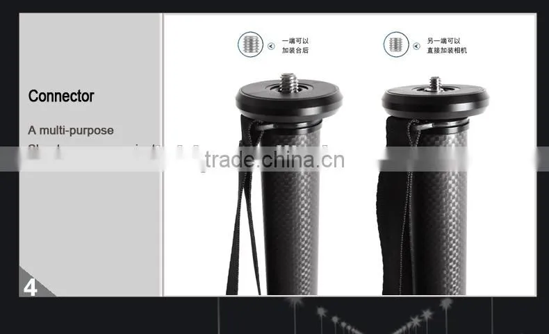 factory supply carbon fiber Black Monopod / Unipod for DSLR camera video