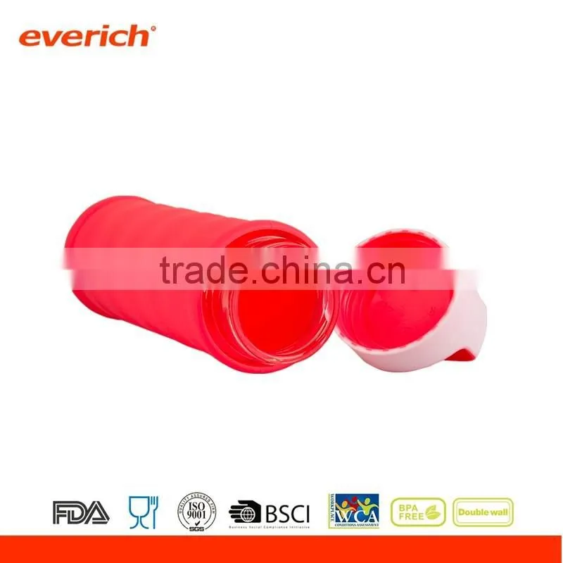 Single wall drinking glass bottle with custom logo and lids