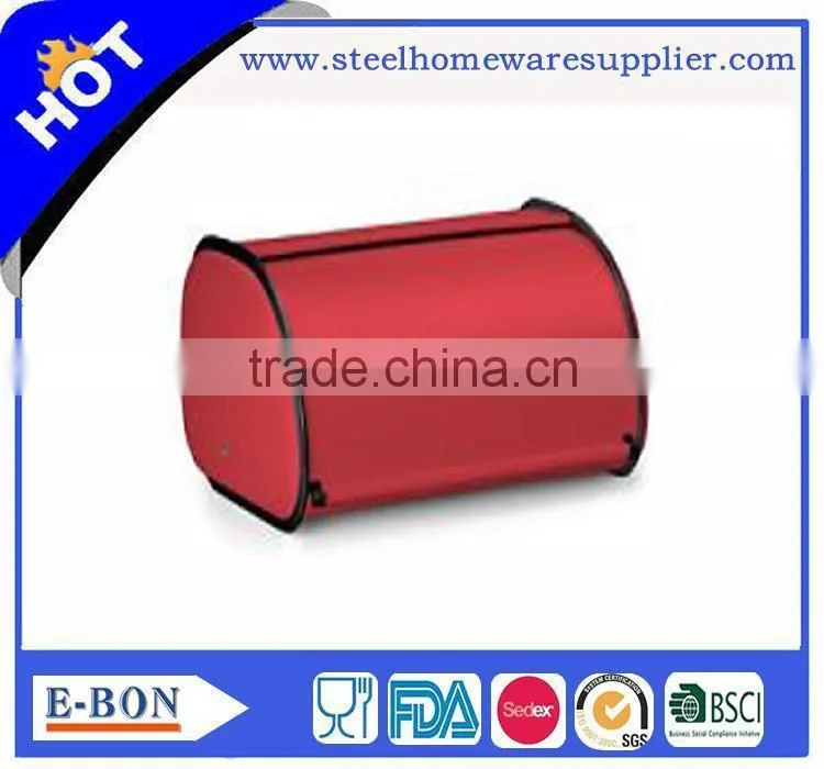 Modern design red stainless steel bread bin